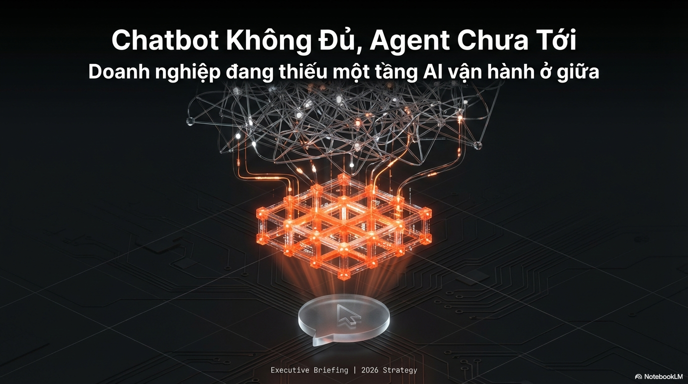 Chatbot không đủ, Agent chưa tới: Doanh nghiệp đang thiếu một tầng AI ở giữa